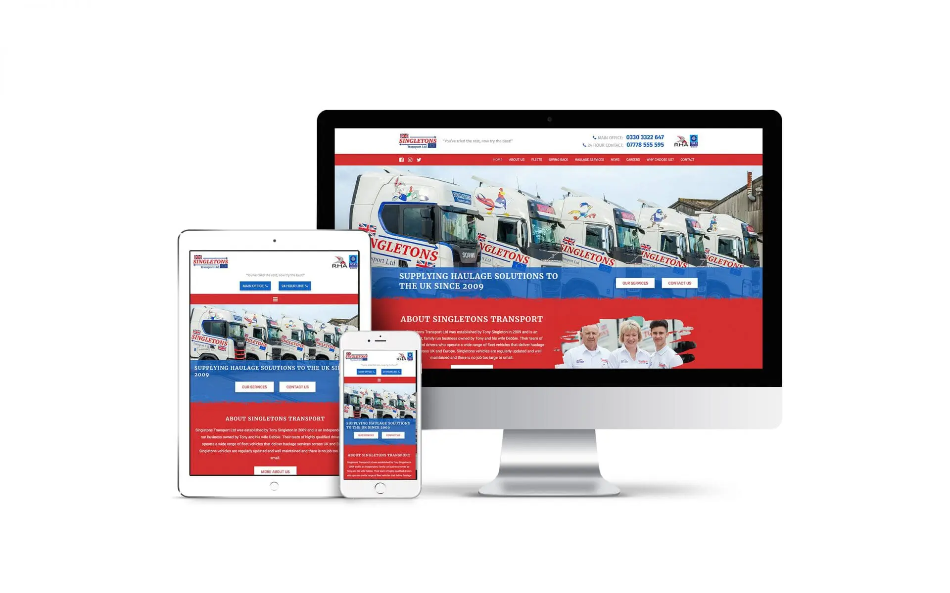 Website Design for Singletons Transport Ltd