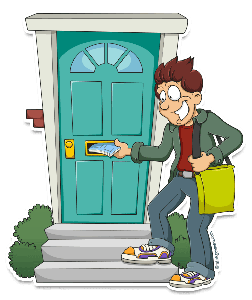 Cartoon Image Delivery Boy