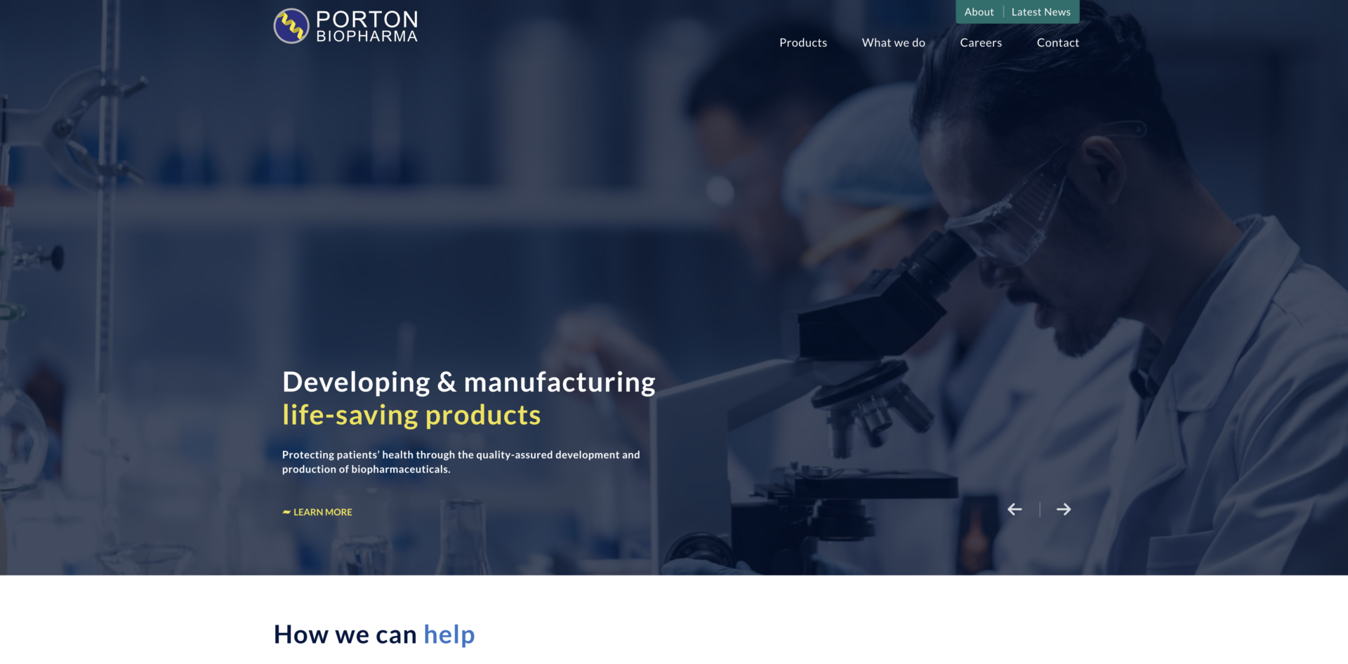 Porton Biopharma website case study