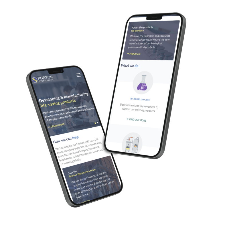 Porton Biopharma website mockup