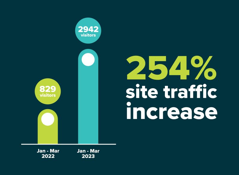 diagram showing how elmtree signs site traffic increased 254%