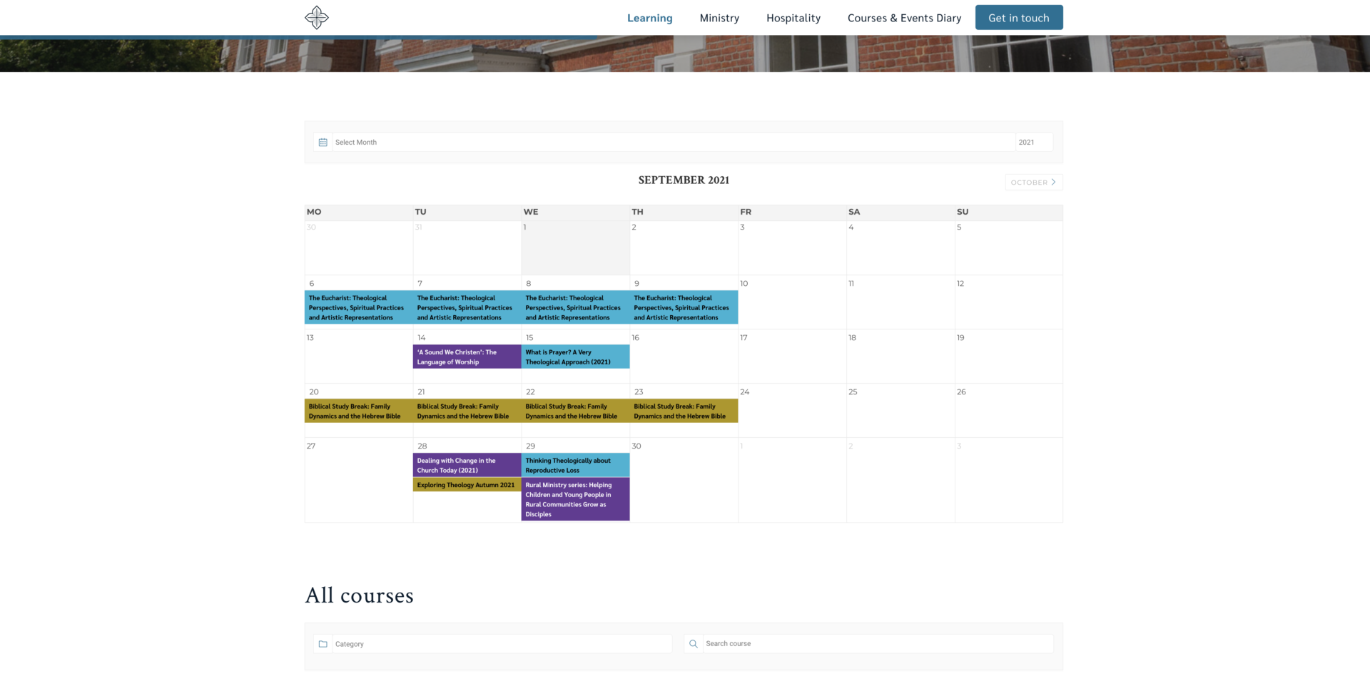Sarum College new work website design