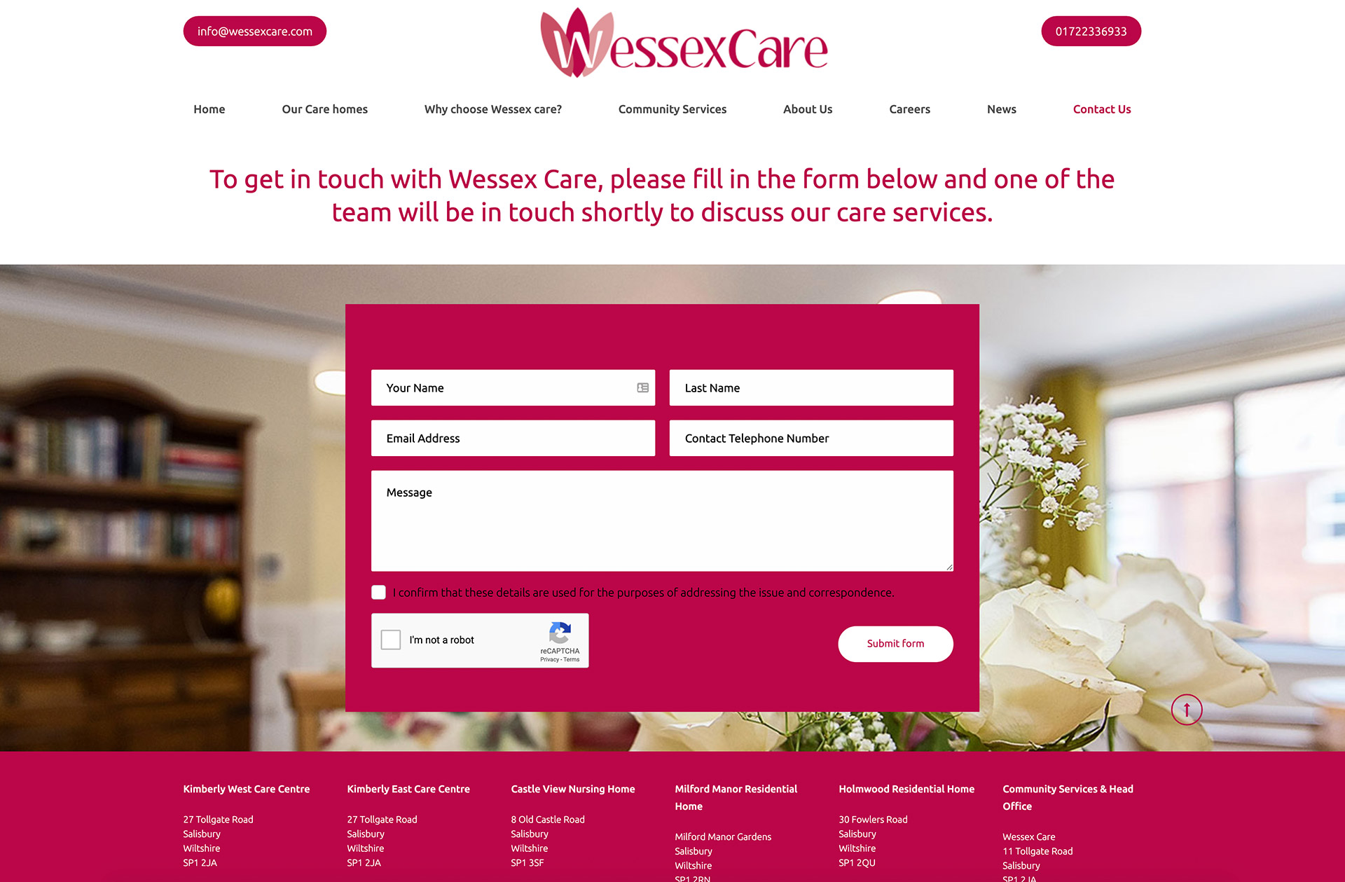 Wessex Care website