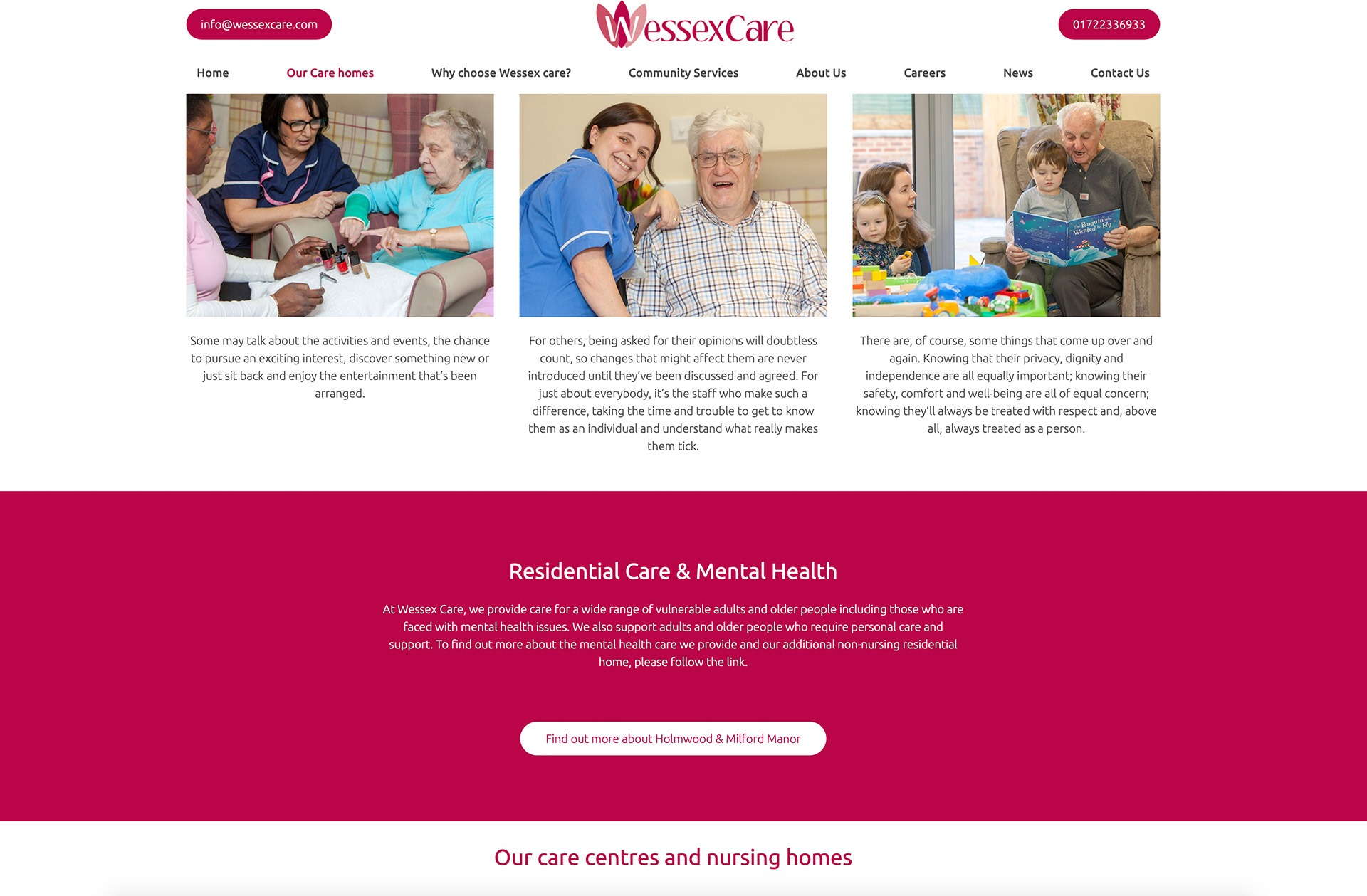 Wessex Care website