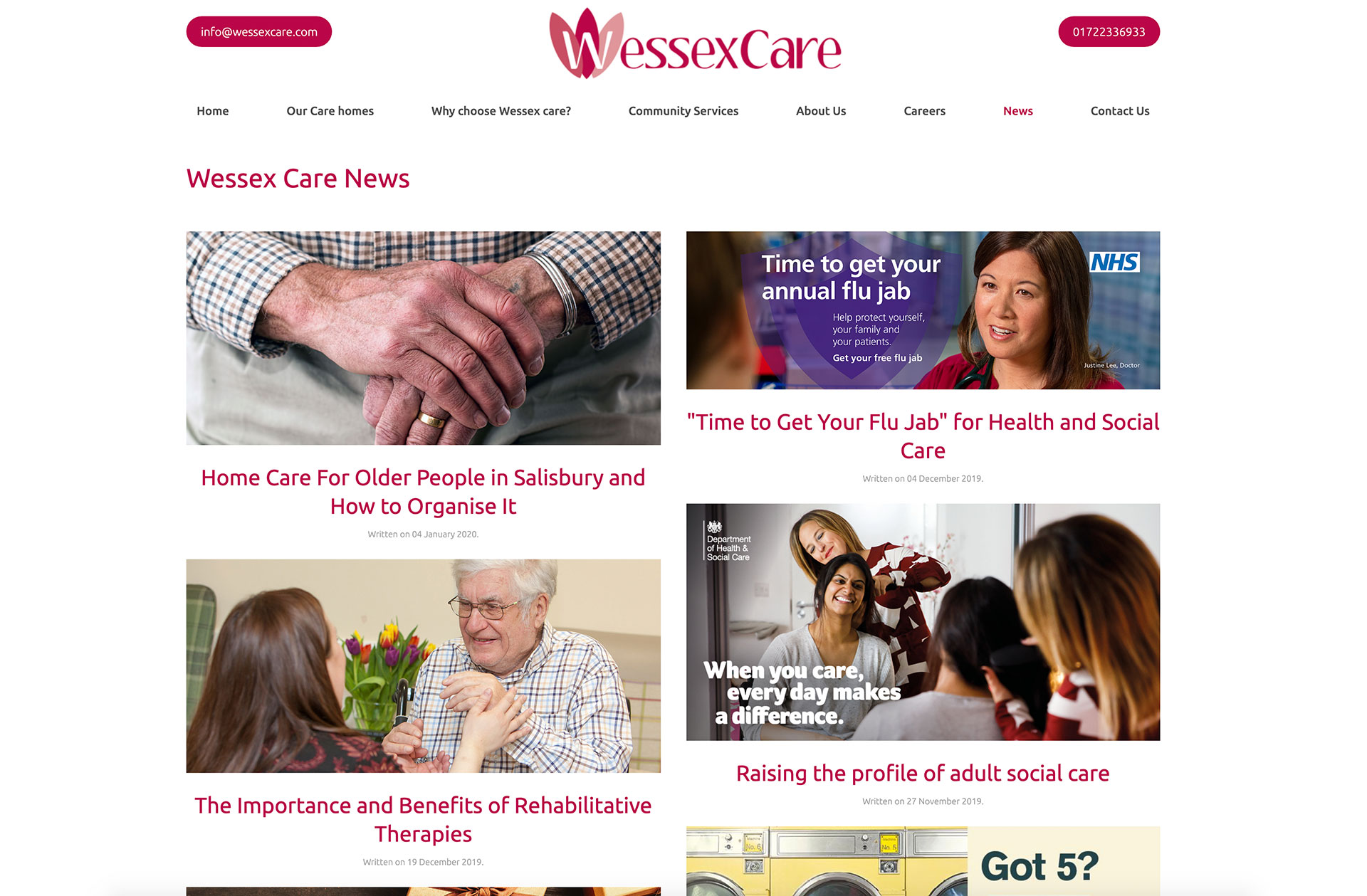 Wessex Care website