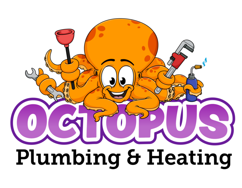 Octopus plumbing cartoon logo design salisbury