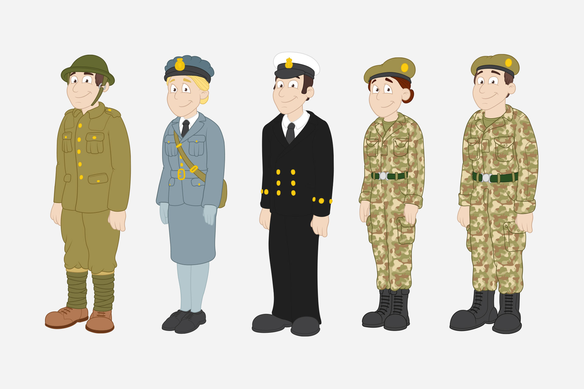 military history cartoon mascots