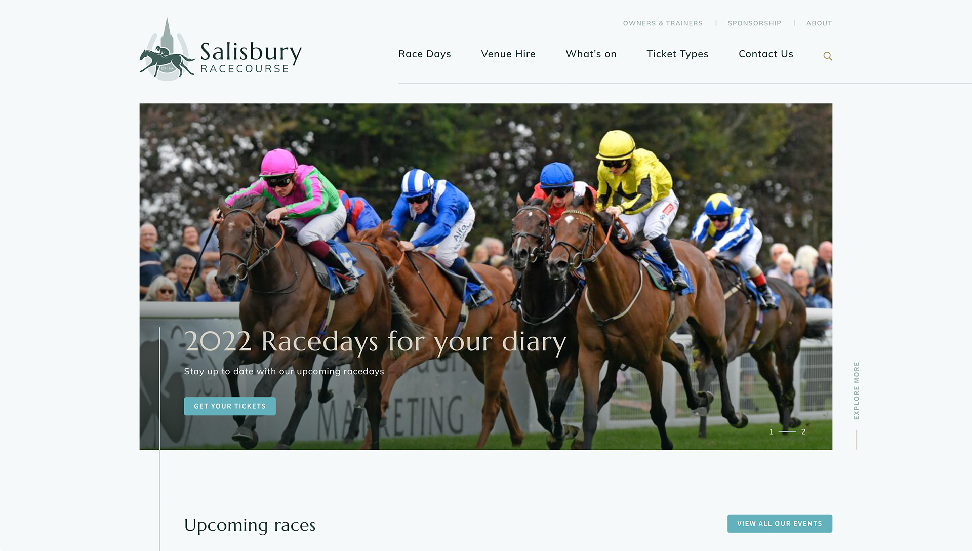 Salisbury Racecourse website design